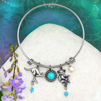 Kangaroo Koala Adjustable Bangle Bracelet, Gemstone, Freshwater Pearl, Crystals, Australian Made Souvenir Gift