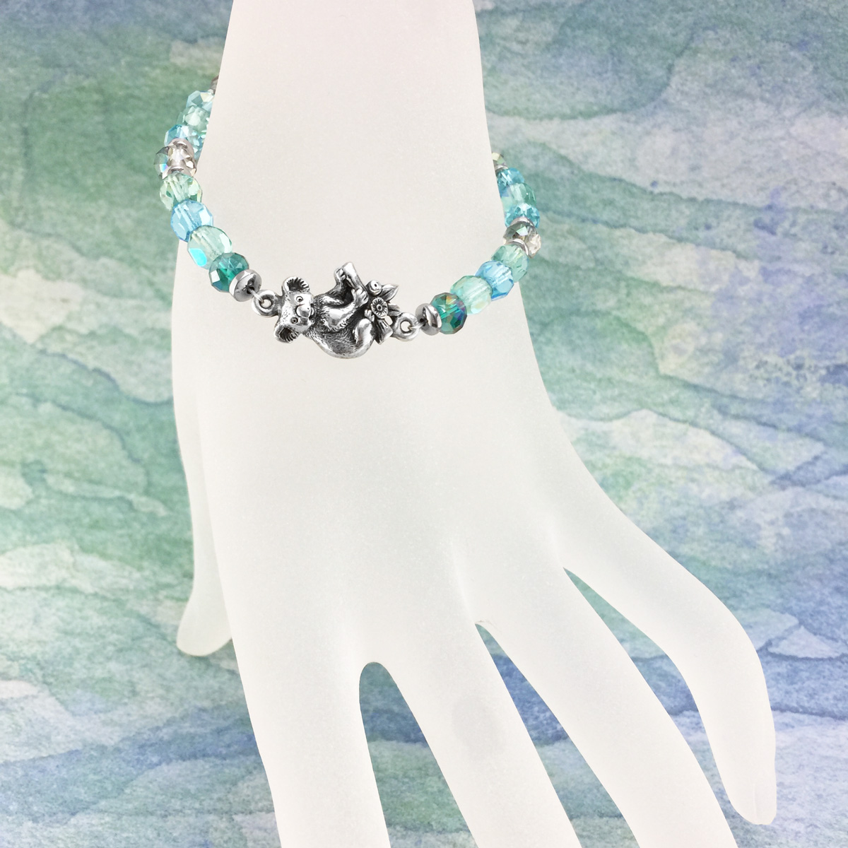 Koala Australian Souvenir Bracelet with Crystals & Natural Gemstones - Image 2