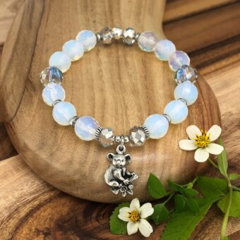 Koala Bracelet with Opalite Crystals (or choose a different charm!)