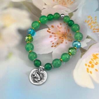 Green Jade Custom Charm Bracelet. Choose Your Charm!