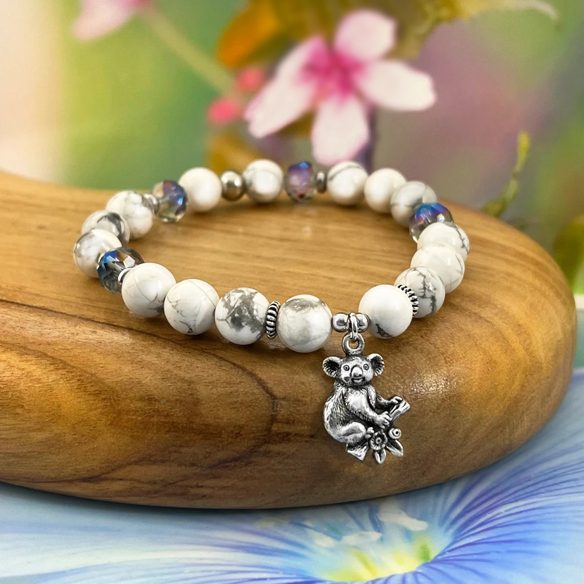 White Howlite Custom Charm Bracelet. Choose Your Charm!