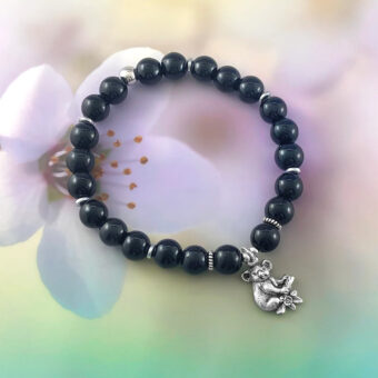 Black Tourmaline Custom Charm Bracelet. Choose Your Charm!