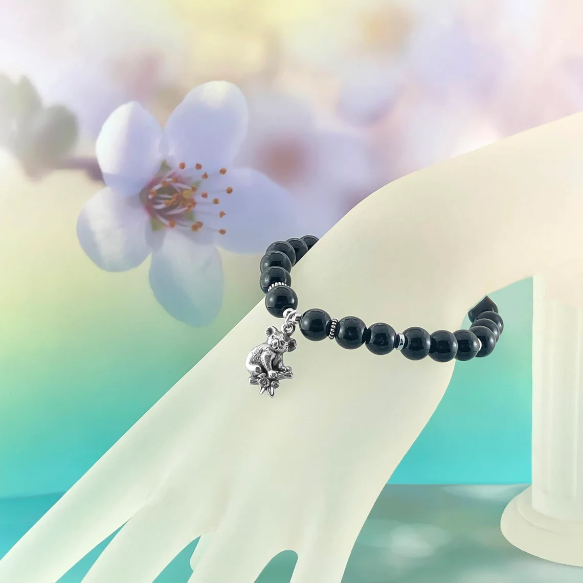 Black Tourmaline Custom Charm Bracelet. Choose Your Charm! - Image 2