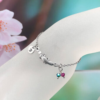 Platypus Charm Bracelet with Optional Personalised Initial and Stainless Steel Chain