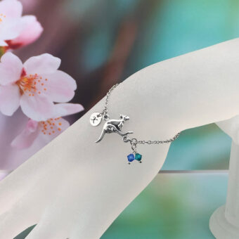 Kangaroo Charm Bracelet with Optional Personalised Initial and Stainless Steel Chain