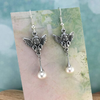 Angel Earrings, Shell Pearl