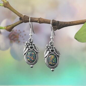 Black Opal Nature Style Dangle & Drop Earrings
