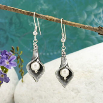 Lily Earrings, Shell Pearls