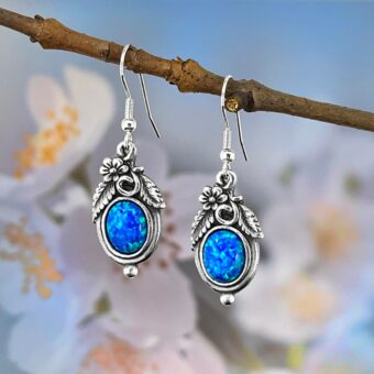 Royal Blue Opal Dangle & Drop Nature Style Earrings
