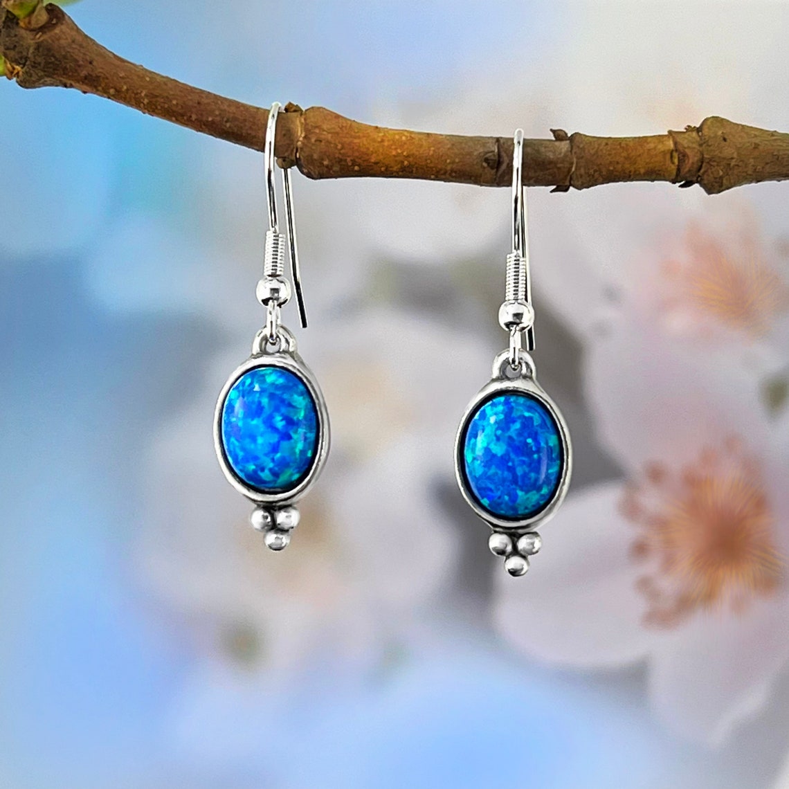 Royal Blue Opal Earrings