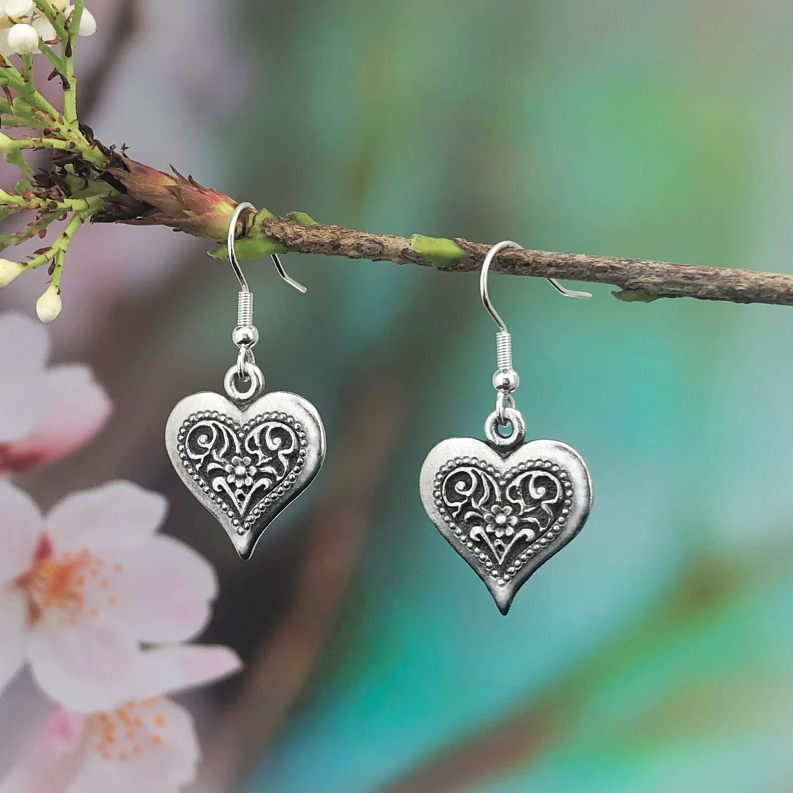 Heart Dangle & Drop Earrings