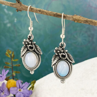 Nature Style Earrings, Opalite Gemstones