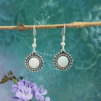 White Fire Opal Earrings