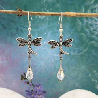 Dragonfly Earrings with Crystal