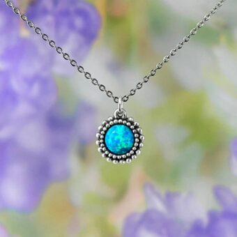 Blue Fire Opal Necklace