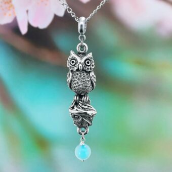 Owl Pendant Larger Long Necklace