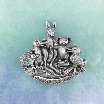 Aussie Bunch Australian Souvenir Pewter Fridge Magnet