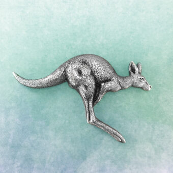 Kangaroo Australian Souvenir Pewter Fridge Magnet