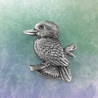 Kookaburra Australian Souvenir Pewter Fridge Magnet