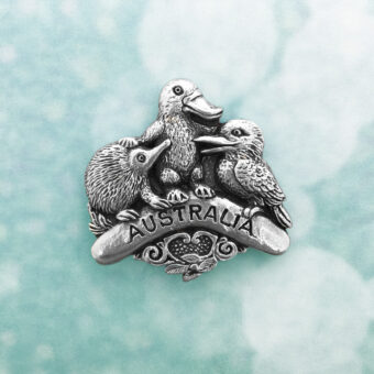 Platypus & Friends Australian Souvenir Pewter Fridge Magnet