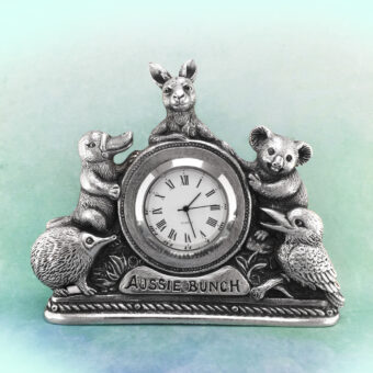 Aussie Bunch Australian Souvenir Pewter Clock