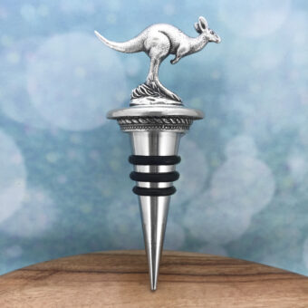 Kangaroo Australian Souvenir Pewter Bottle Stop