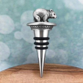 Wombat Pewter Australian Souvenir Bottle Stop