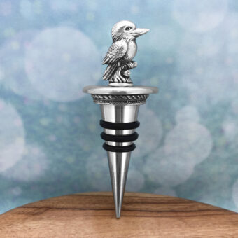 Kookaburra (B) Australian Souvenir Pewter Bottle Stop