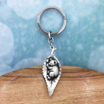 Sleeping Gumleaf Baby Koala Australian Souvenir Keyring