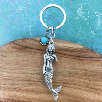 Mermaid Keyring with Turquoise Magnesite Charm