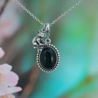 Koala with Black Onyx Necklace