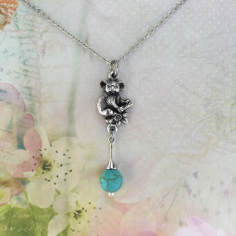 Koala Australian Souvenir Necklace, Turquoise Magnesite