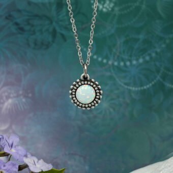 Opal Pendant, White Fire Created Opal