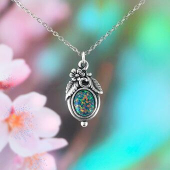 Black Opal Pendant Necklace