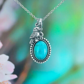Kookaburra with Turquoise Magnesite Necklace