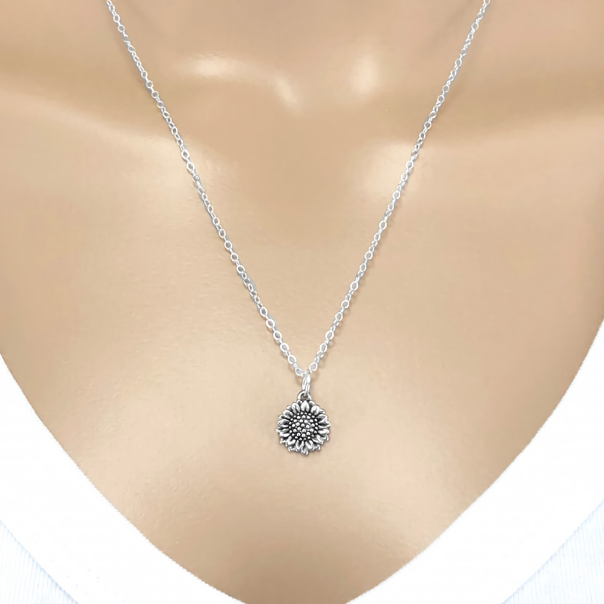 Little Sunflower Minimalist Necklace - Image 2