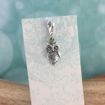 Owl Charm, Sterling Silver