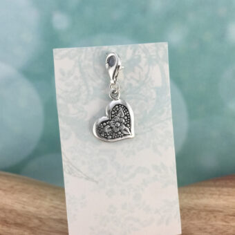 Heart Charm (B), Sterling Silver