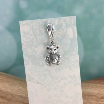 Teddy Bear Charm, Sterling Silver