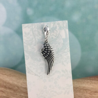 Angel Wing Charm, Sterling Silver