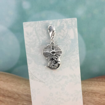 Frilled Lizard Australian Souvenir Charm, Sterling Silver