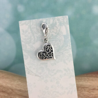 Heart Charm, Sterling Silver